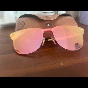Rayban Blaze Clubmaster - gold frame, pink lenses